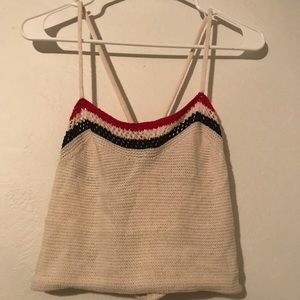 Cream knitted crop top